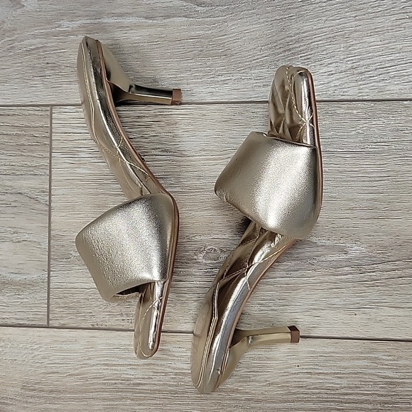 Sam Edelman Size 7 1/2 Gold Starla Quilted Mule - Picture 6 of 8